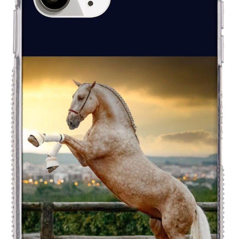 Funda de móvil reforzada de caballo PRE palomino en Iberian horse shop