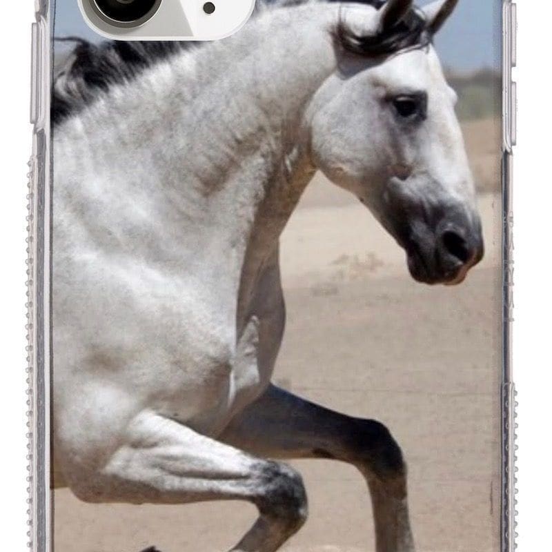 Funda de móvil reforzada de caballo PRE tordo en Iberian horse shop
