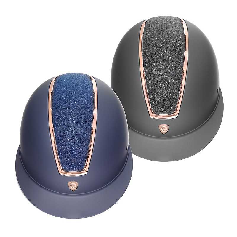 CASCO CON VISERA ANCHA CON PERFILES DE COLOR ORO ROSA