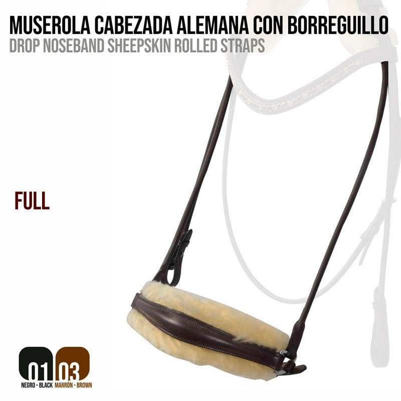 MUSEROLA CABEZADA ALEMANA CON BORREGUILLO SLT/110
