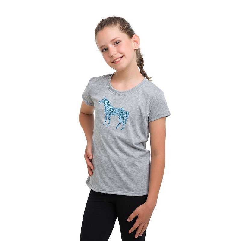 Top hipico de algodon HORSE IN SKY BLUE manga corta