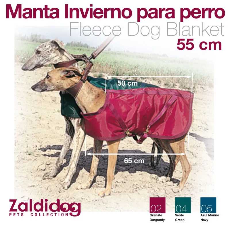 Manta de invierno para perro de color rojo, verde o azul. De Zaldi en Iberian horse shop.