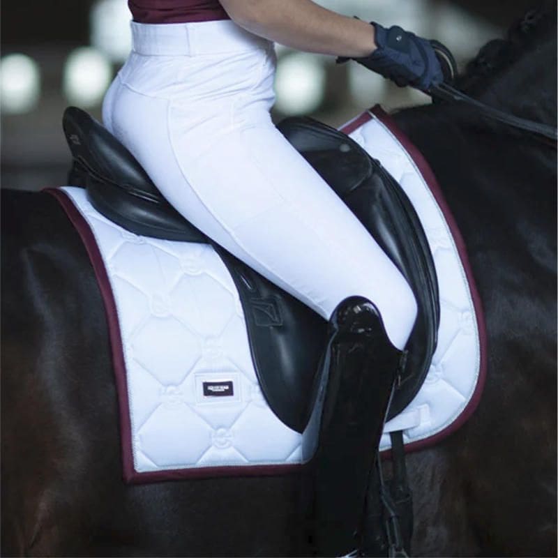 Dressage Saddle Pad White Perfection Bordeaux
