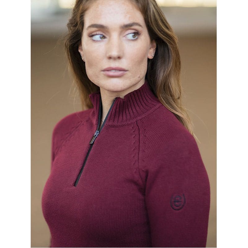 Knitted Half-Zip Top Bordeaux