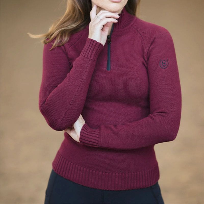 Knitted Half-Zip Top Bordeaux