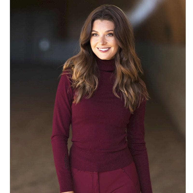 Knitted Polo Top Bordeaux