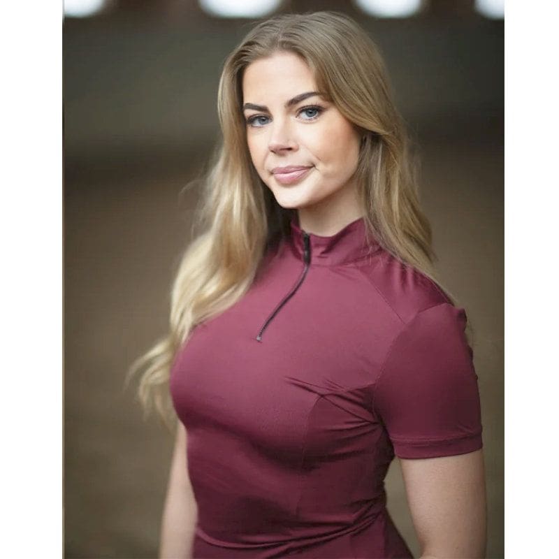 UV Protection Top Short Sleeve Bordeaux