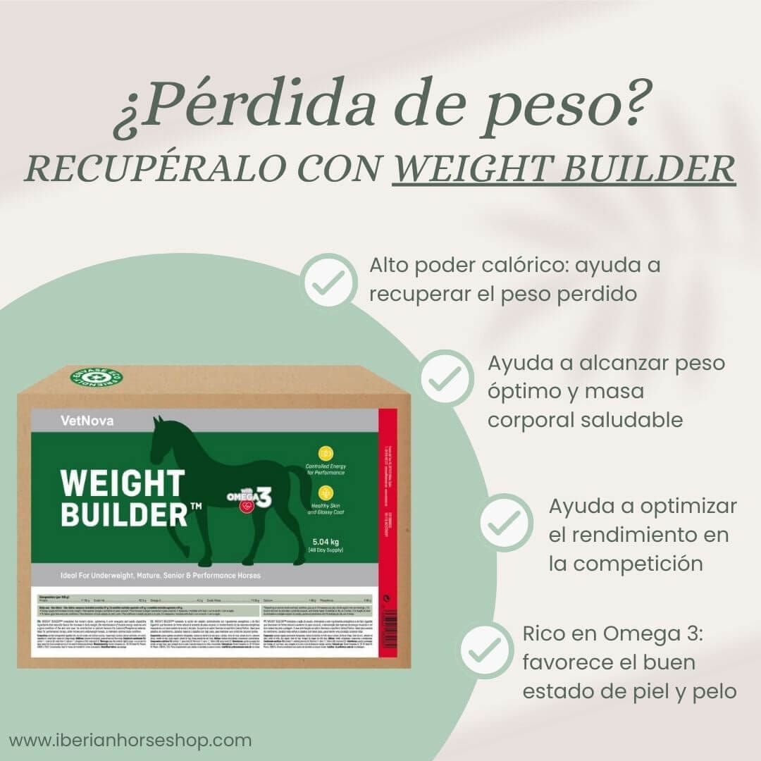 Weight Builder para mejorar el pelaje y la condición física del caballo