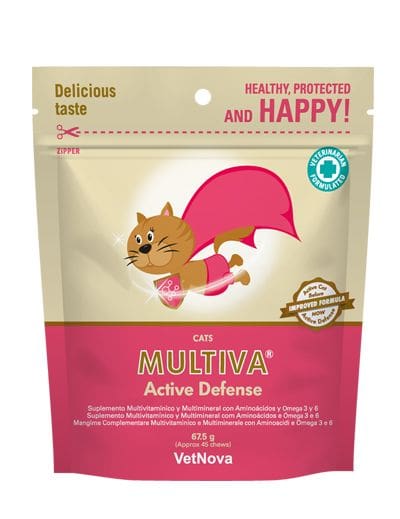 Suplemento Multivitamínico y Multimineral con Aminoácidos, Antioxidantes, Omega 3 y 6, formulado en chews de alta palatabilidad. Válido para perros.